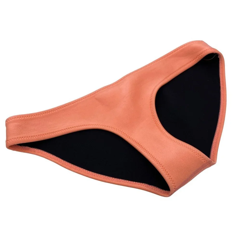 TRIANGL Scuba Neoprene Bikini Bottom Medium Peach Orange Summer Beach Vacation - Picture 1 of 7